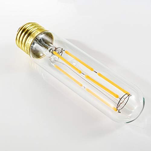 Leools T10 Led Izzó,Szabályozható Csöves Vintage Edison LED Izzó 6W,Egyenértékű 60 Watt,600LM,Meleg Fehér, 2700K,Átlátszó