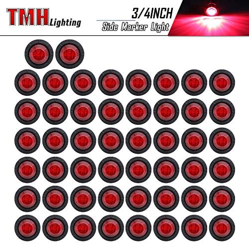 T-MOBILE magyarország egy 50 Db 3/4 Inch Piros Clearance Oldalon Jelölő Jelző világít, Mini Kerek Elöl Hátul 3 LED Gumi