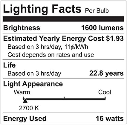 A GE Lighting 22711 LED 16-watt (100 wattos csere), 1600-Lumen A21 Izzó Közepes Bázis, Puha, Fehér, 1-Csomag