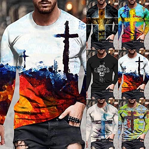 XXBR Katona Long Sleeve T-shirt Férfi ruházat, Őszi 3D Újdonság Utca Hit Jézus Kereszt Nyomtatás Edzés Atlétika Tee