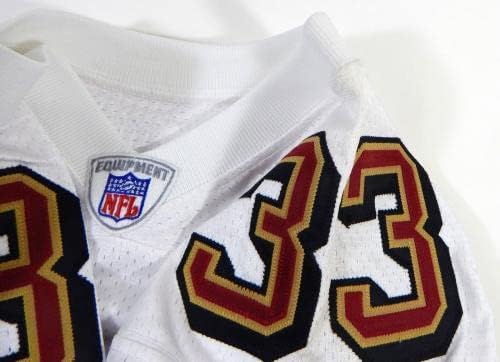 2002-ben a San Francisco 49ers Tony Parrish 33 Játék Kiadott Fehér Jersey 40 DP28515 - Aláíratlan NFL Játék Használt
