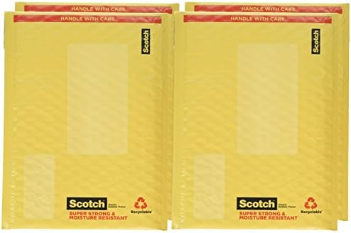 Skót Műanyag Buborék Mailer, 6 x 9.25 a, Méret 0, Sárga, 4/Csomag (8913-4)