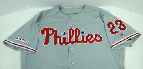 2019 Philadelphia Phillies Aaron Altherr 23 Játék Használt Szürke Jersey 150 Patch 3 - a Játékban Használt MLB Mezek