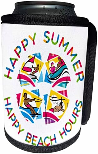 3dRose Boldog nyár, boldog strand óra színes nyári vizet. - Lehet Hűvösebb Üveg Wrap (cc-364199-1)