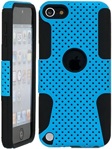 iPod Touch Dual-Layer, nagy teherbírású Ultra Slim Matt Perforált Masszív Védő tok Apple iPod Touch 6 Gen 5th Gen (Kék,