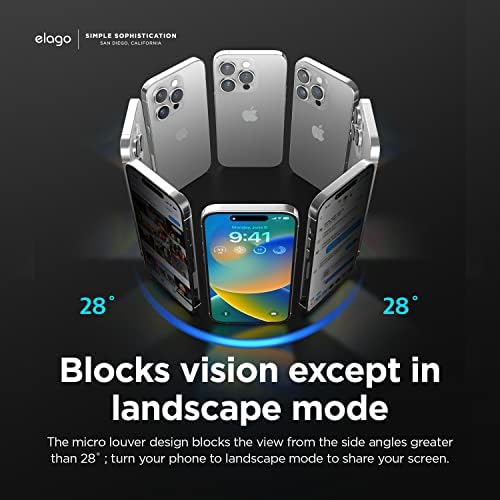 elago Adatvédelmi Üveg+ képernyővédő fólia Kompatibilis az iPhone 14 Pro Max - a személyes adatok Védelme, 9H Felületi