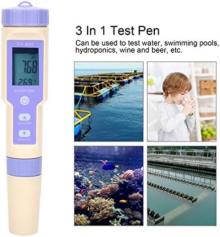 3 Az 1-ben Teszt Toll, Víz Minőségének Vizsgálata Hordozható Digitális Víz Teszter Könnyen Használható pH/ORP, Hőmérséklet