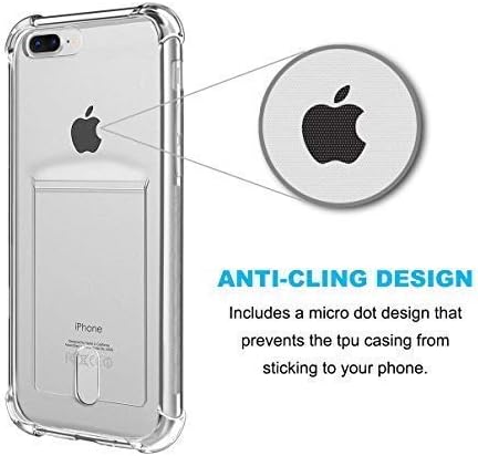 ANHONG iPhone 7 Plus / 8 Plusz Tiszta Ügy, hogy a Kártya Birtokosa, [Slim Fit][Vezeték nélküli Töltő Kompatibilis] Védő,