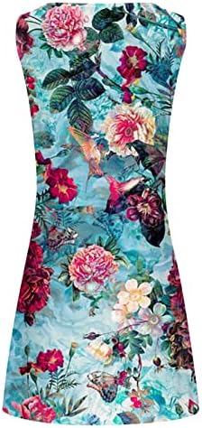 HTHJSCO nyári ruháknak a Nők Tavaszi Nyári Nyakkendő Festék, Nyomtatás Mini Bohém Ruha 2023 Aranyos Ujjatlan Flowy Strand