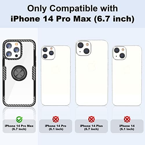 Kompatibilis az iPhone 14 Pro Max Esetben, Szénszálas Design Tiszta Kristály Anti-Semmiből Esetében 360 fokban elforgatható