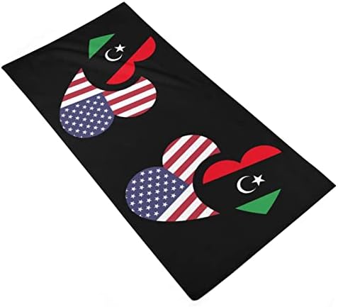 Líbia amerikai Zászló Mosogatórongy Törölközőt 28.7x13.8 Arc Ruha, Szuperfinom Rost Erősen Nedvszívó Törölköző Kéztörlő