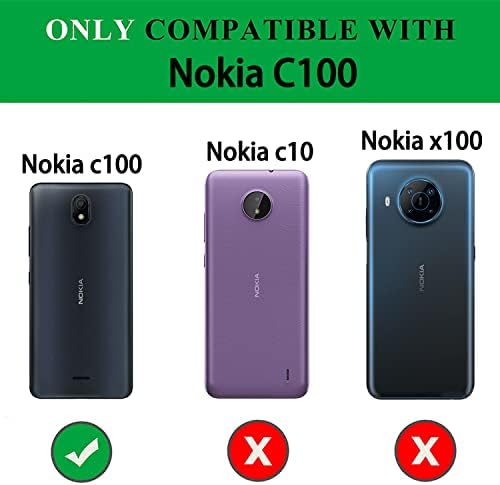 a Nokia C100 Esetben a Screen Protector [2 Csomag],Nokia C100 Telefon Esetében Csiszolt Rugalmas TPU Szénszálas Csúszásmentes