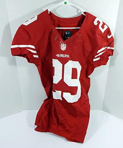 2012-es San Francisco 49ers Chris Culliver 29 Játék Kiadott Piros Mez 40 DP34846 - Aláíratlan NFL Játék Használt Mezek