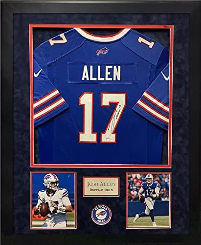 Josh Allen Autogramot Jersey Nike Kék 32×40 - Dedikált NFL Mezeket