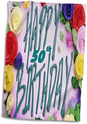 3dRose Florence Különleges Események - Boldog 50-ik Születésnapját.png - Törölköző (twl-52359-1)