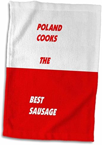 3dRose Florence Világ Élelmiszer-Zászlók - lengyel Szakács - Törölköző (twl-51494-1)