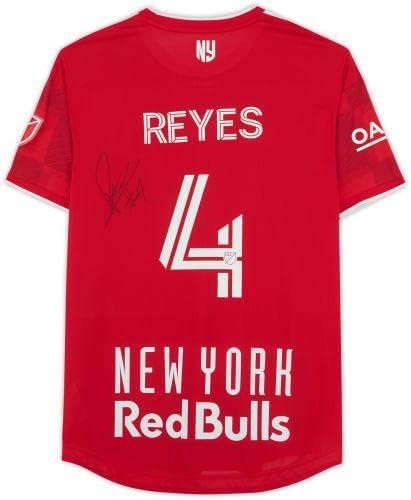 Keretes Andres Reyes New York Red Bulls Dedikált Match-Használt 4 Piros meze a 2022 MLS-Szezon - es Méret L - Dedikált