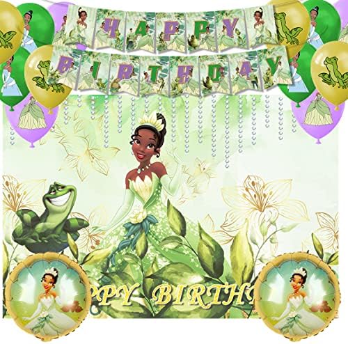 Tiana hercegnő Party Kellékek, Hercegnő, A Béka-Parti Dekoráció,hercegnős szülinapi parti dekoráció Boldog Szülinapot