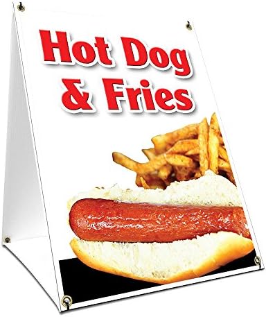 Egy-Keret Járdán Hot-Dog & Krumpli Alá Grafika Mindkét Oldalon | 24 X 36 Nyomtatási Méret