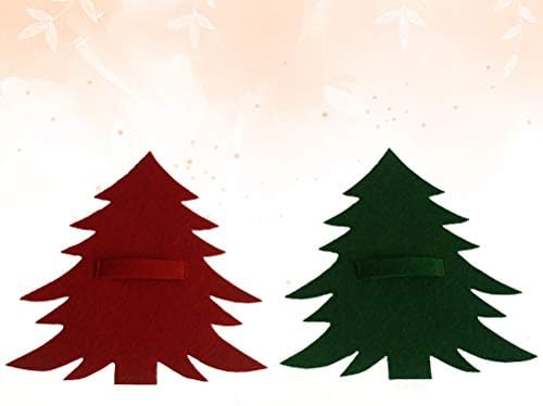 Amosfun Karácsonyi Dekoráció 12db karácsonyfa Alakú Edények Jogosultja Táskák Kreatív Kések, Villák Tok Evőeszközök