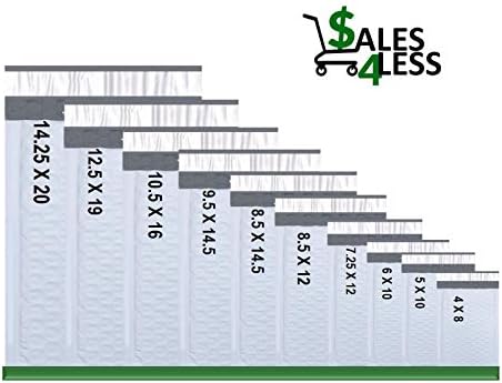 Sales4Less 5 Poli Buborék Leveleket 10.5X16 Cm Bélelt Borítékban Mailer Vízálló Csomag 100 , Fehér