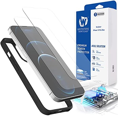 BÚRA ÜVEG [Whitestone] 2pack képernyővédő Hatálya Kupola tok iPhone 13 Pro Max (6.7), Edzett üveg kijelző védő fólia